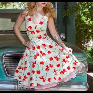 Tatyana Cherry Print Swing Dress Size L